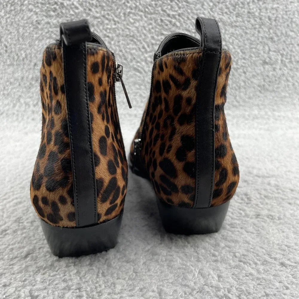 Marc Fisher Obrraly Boot Women 6M Leopard Calf Hair Point Western Corpcore Rodeo